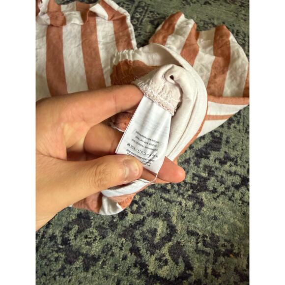 Linen Blend Madewell Huston Pull On Crop Pants Bold Stripe Beach Summer Preppy - Picture 13 of 16